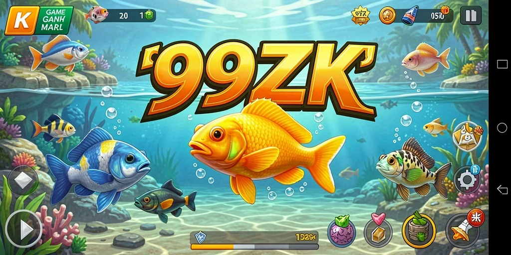 Tampilan gameplay 99ZK dengan berbagai lokasi memancing yang menakjubkan.