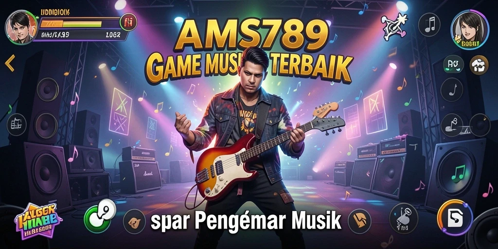 Screenshot mendebarkan dari gameplay AMS789 yang menampilkan aksi musik memukau.
