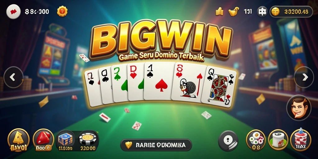 Screenshot utama menunjukkan gameplay seru Domino di BIGWIN.