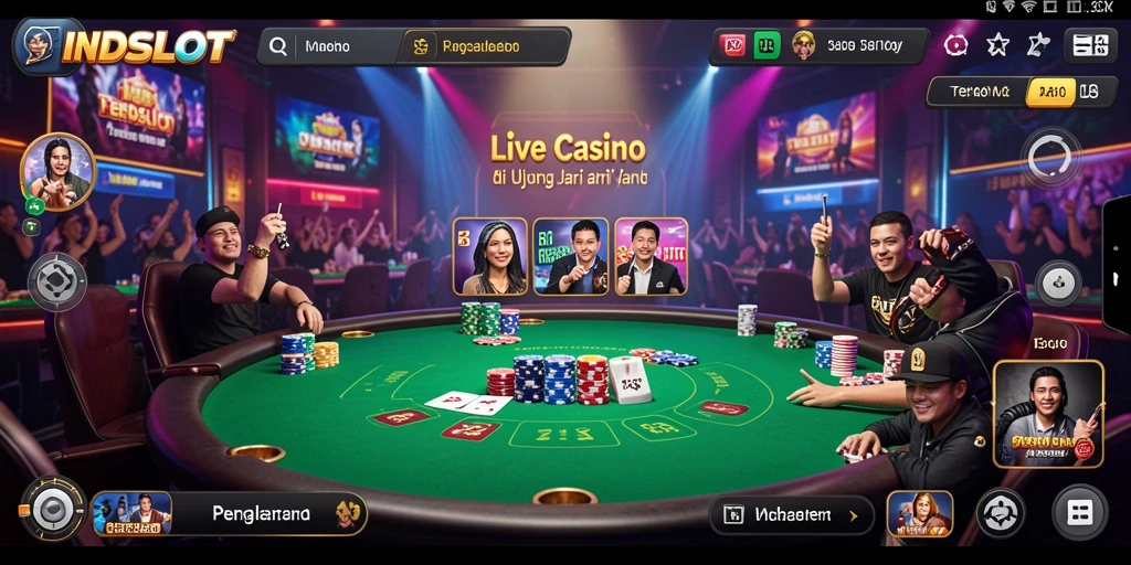 Tampilan gameplay Live Casino yang memikat dan interaktif di INDSLOT.