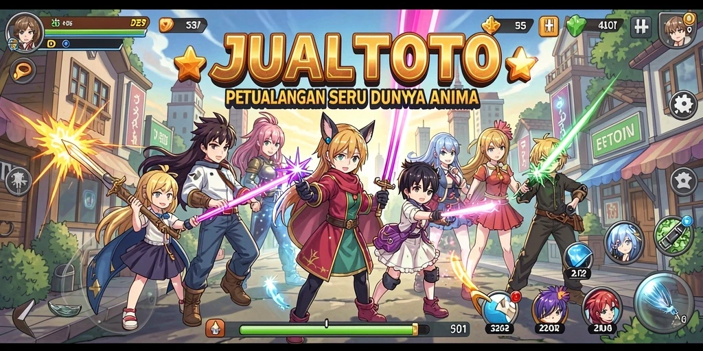 Tampilan gameplay JUALTOTO yang menawan dan penuh warna.