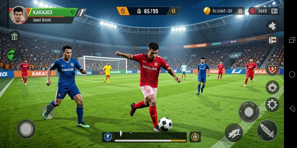 Tampilan gameplay seru KAKA303 dengan aksi di lapangan.
