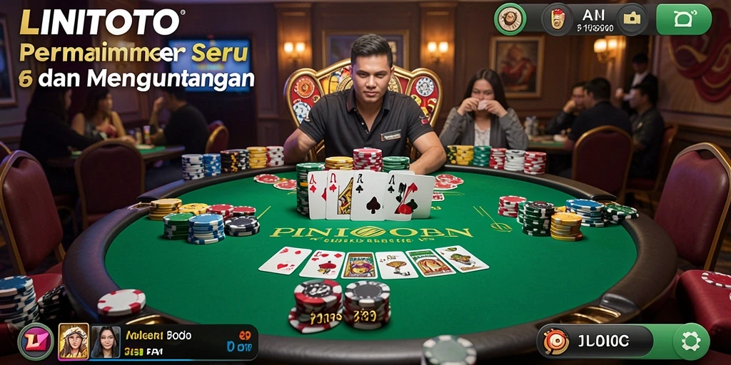 Tampilan gameplay poker yang mendebarkan di LINITOTO.