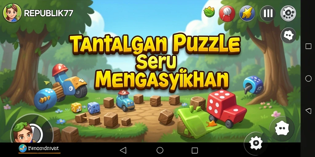 Tampilan gameplay REPUBLIK77 dengan berbagai teka-teki menarik.