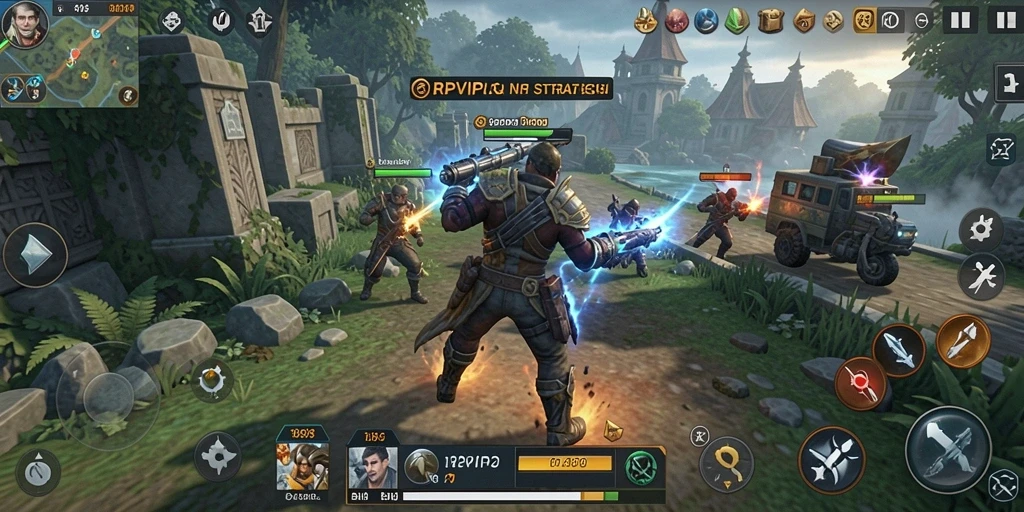Tampilan gameplay RPVIP2 yang menunjukkan strategi cerdas dan taktik di medan perang.