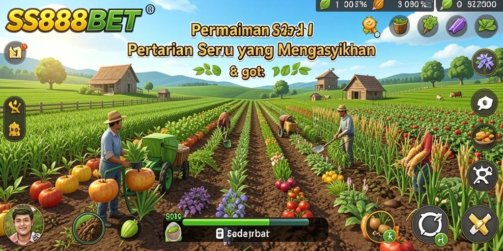Tampilan gameplay <strong>SS88BET</strong> yang memukau dengan elemen pertanian yang kaya.