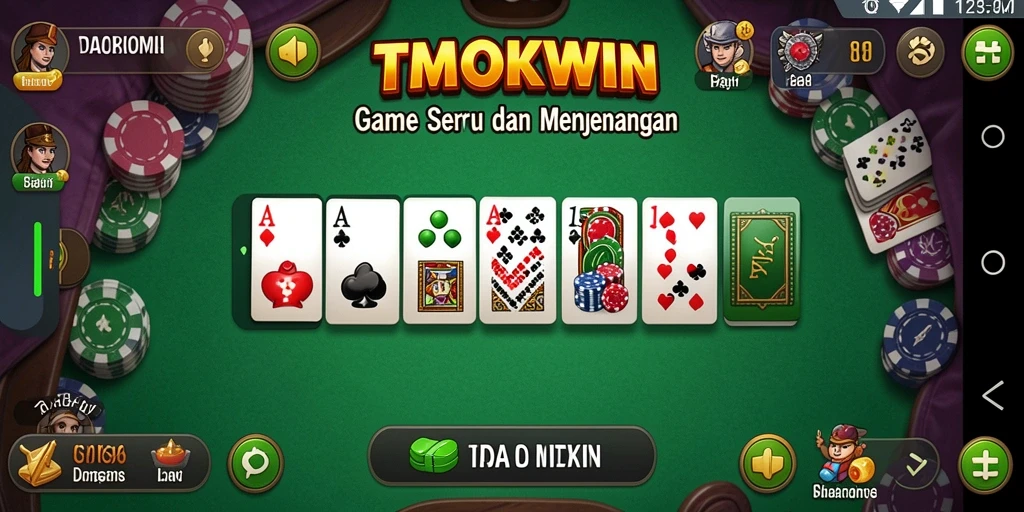 Screenshot gameplay TMOKWIN yang menampilkan aksi seru permainan Domino.