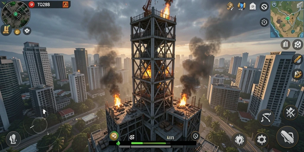 Tangkapan layar gameplay TO288 dengan aksi Tower Defense yang mendebarkan.