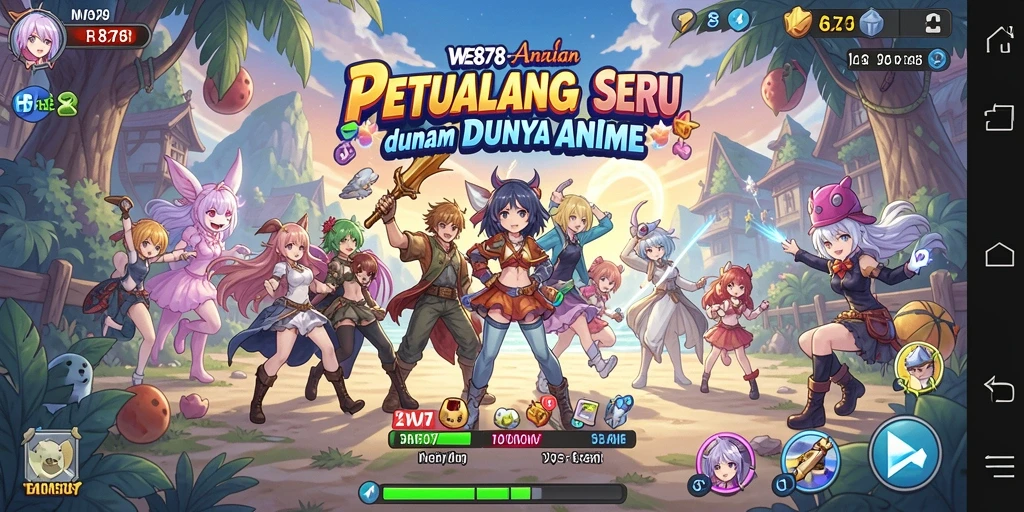 Tangkapan layar WE878 menampilkan karakter dalam aksi seru di dunia anime.